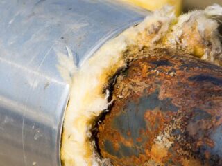 kerusakan pipa akibat corrosion under insulation tersembunyi di bawah insulasi
