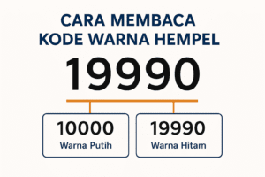 Visual penjelasan kode warna Hempel, contoh 19990 untuk hitam dan 10000 untuk putih
